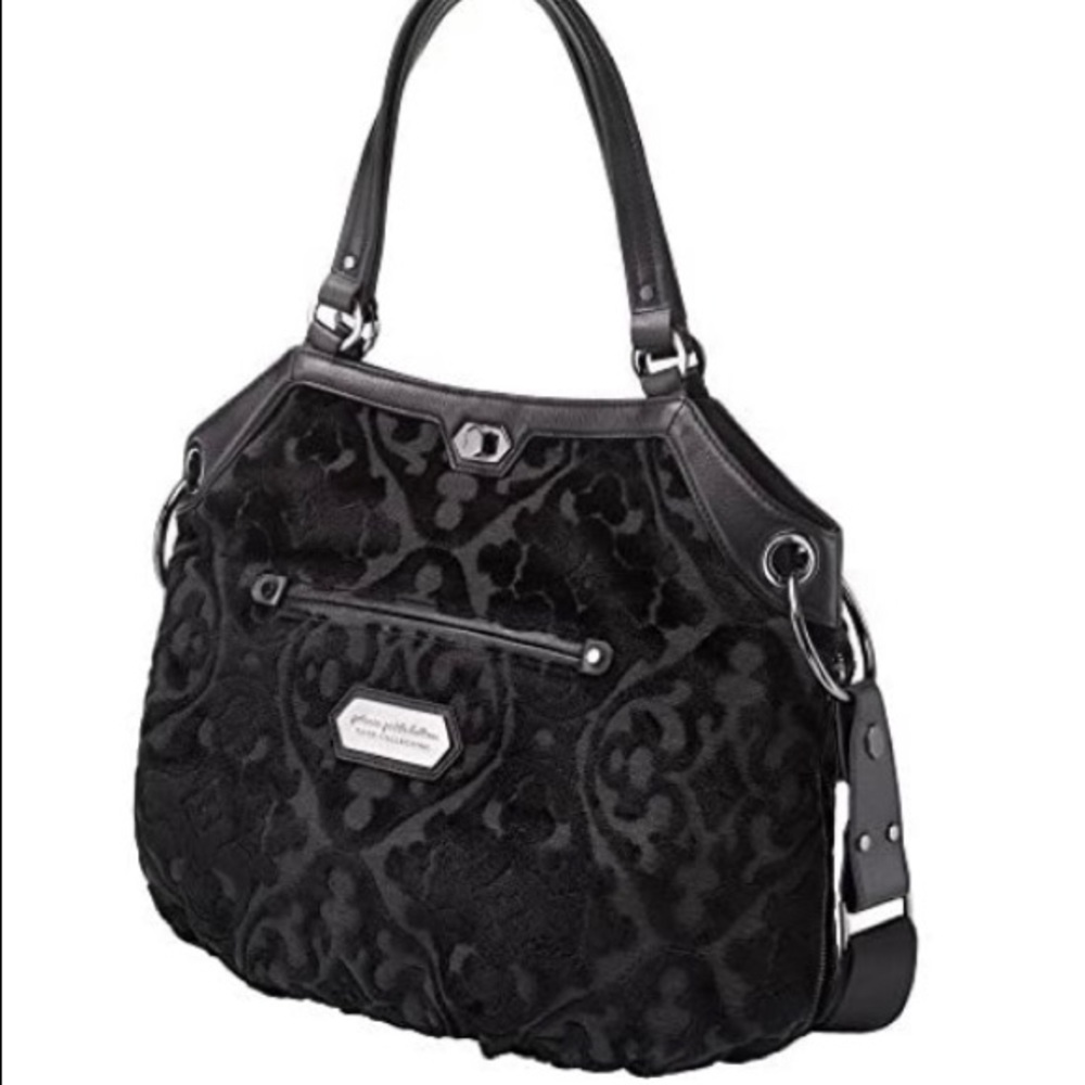 Cake by Petunia Halifax Hobo Diaper Bag in Velvet Trifle, Black